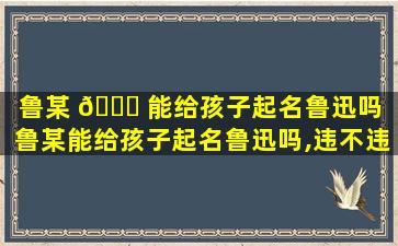 鲁某 🐕 能给孩子起名鲁迅吗（鲁某能给孩子起名鲁迅吗,违不违法）